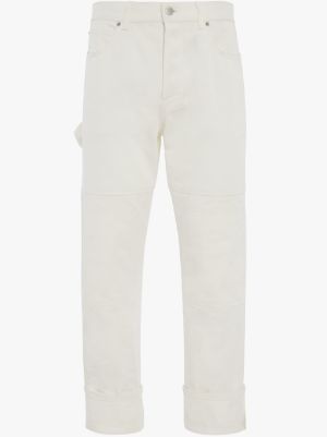 PATCHED DENIM TROUSERS in white | JW Anderson US