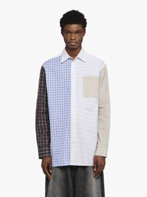 PATCHWORK SHIRT in blue | JW Anderson FR