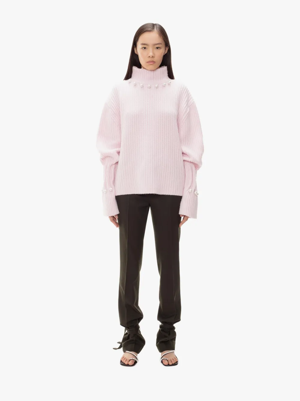 pearl collar jumper in pink JW Anderson