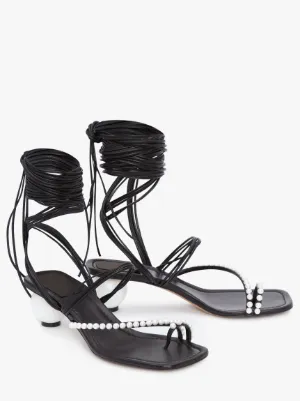 black and pearl sandals