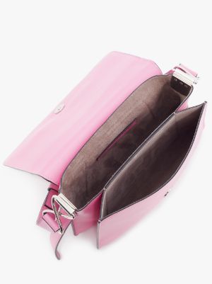 pink Disc leather cross body bag in pink JW Anderson