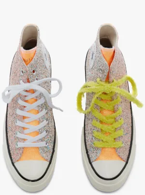orange glitter converse