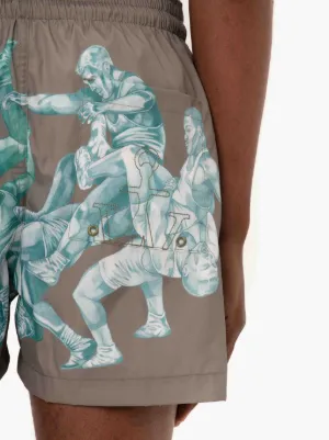 POL ANGLADA ALL OVER PRINT SHORTS in grey | JW Anderson