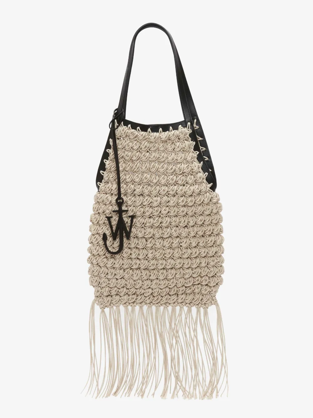 POPCORN SHOPPER - CROCHET TOTE BAG in neutrals | JW Anderson BE