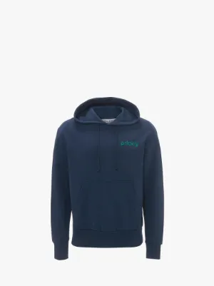 PRICKLY SLOGAN BACK PRINT HOODIE in blue JW Anderson AU