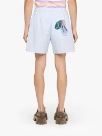 PRINTED DRAWSTRING SHORTS in blue | JW Anderson US PRINTED DRAWSTRING SHORTS in blue | JW Anderson US