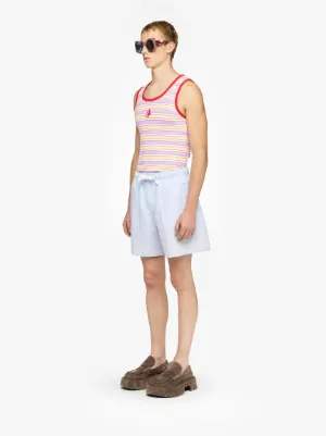 PRINTED DRAWSTRING SHORTS in blue | JW Anderson US PRINTED DRAWSTRING SHORTS in blue | JW Anderson US
