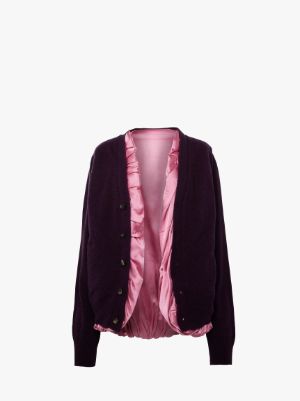 SATIN LINED CARDIGAN in purple | JW Anderson ES