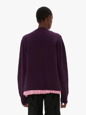 SATIN LINED CARDIGAN in purple | JW Anderson ES