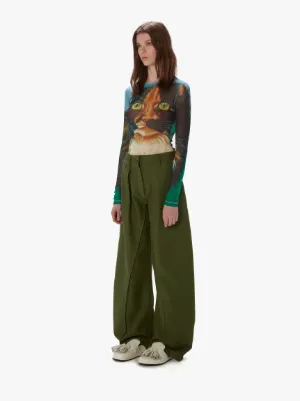 SHEER LONG SLEEVE TOP in green JW Anderson CA