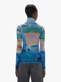 sheer long sleeve turtleneck