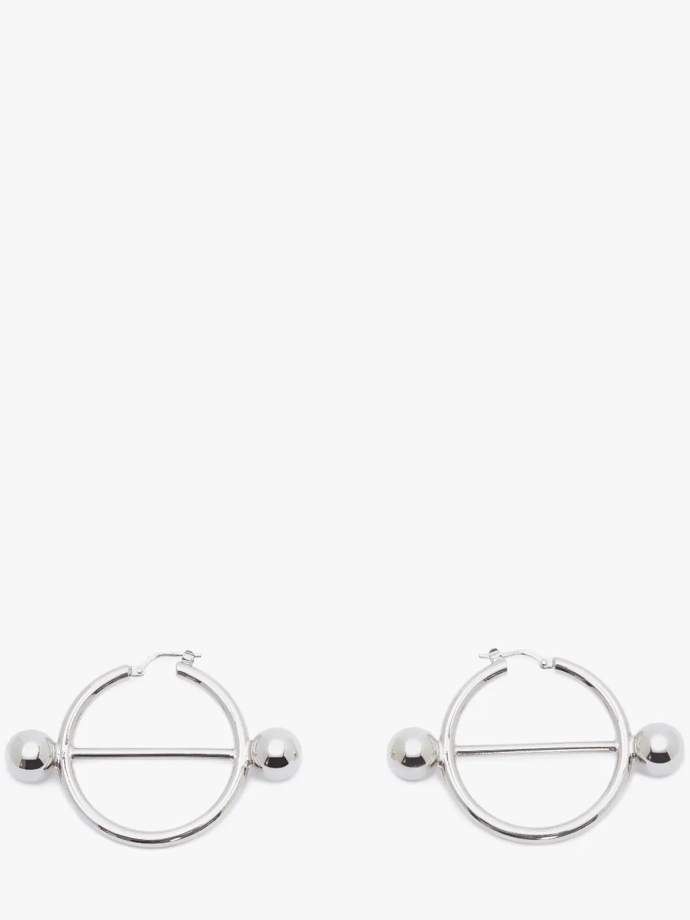 silver Disc hoop earrings in grey JW Anderson