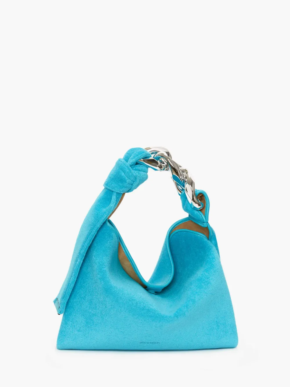 SMALL CHAIN HOBO - TERRY TOWEL SHOULDER BAG in blue | JW Anderson