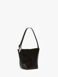 SMALL JWA CORNER BUCKET - LEATHER BUCKET BAG in black | JW