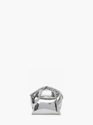 SMALL TWISTER - METALLIC TOP HANDLE BAG in silver | JW Anderson MX