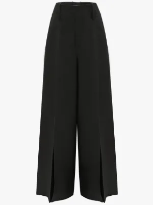 SPLIT HEM WIDE LEG TROUSERS in black JW Anderson US