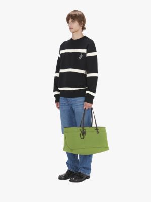 STRIPED SWEATSHIRT in black | JW Anderson AT