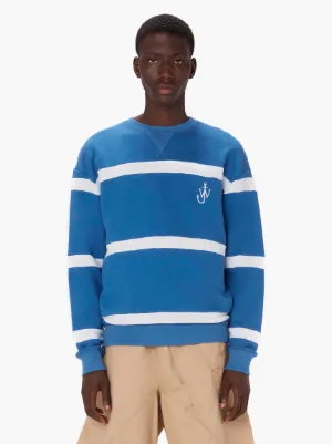 Blue and white outlet striped sweatshirt