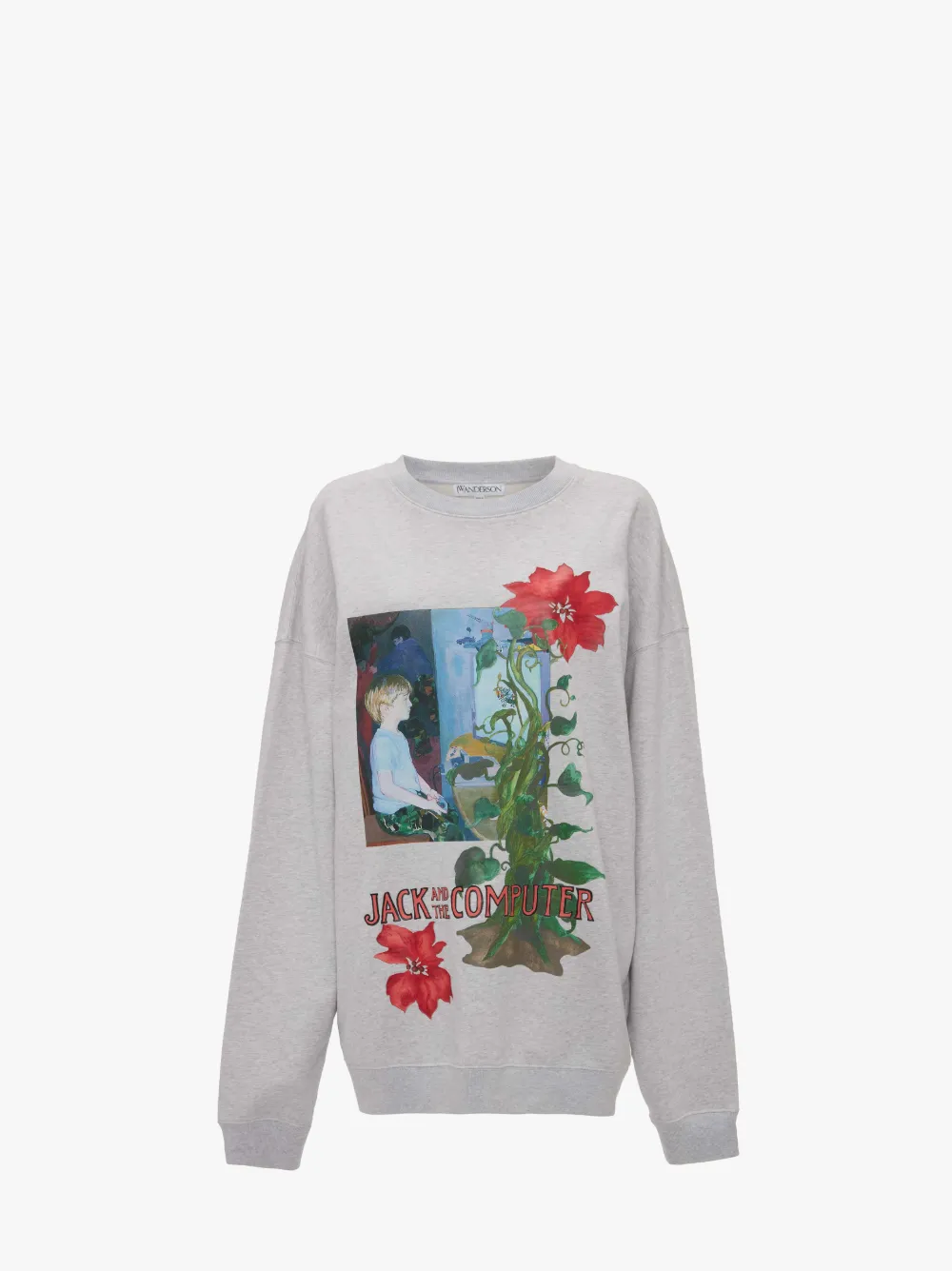 SWEATSHIRT WITH PRINT in grey JW Anderson AU