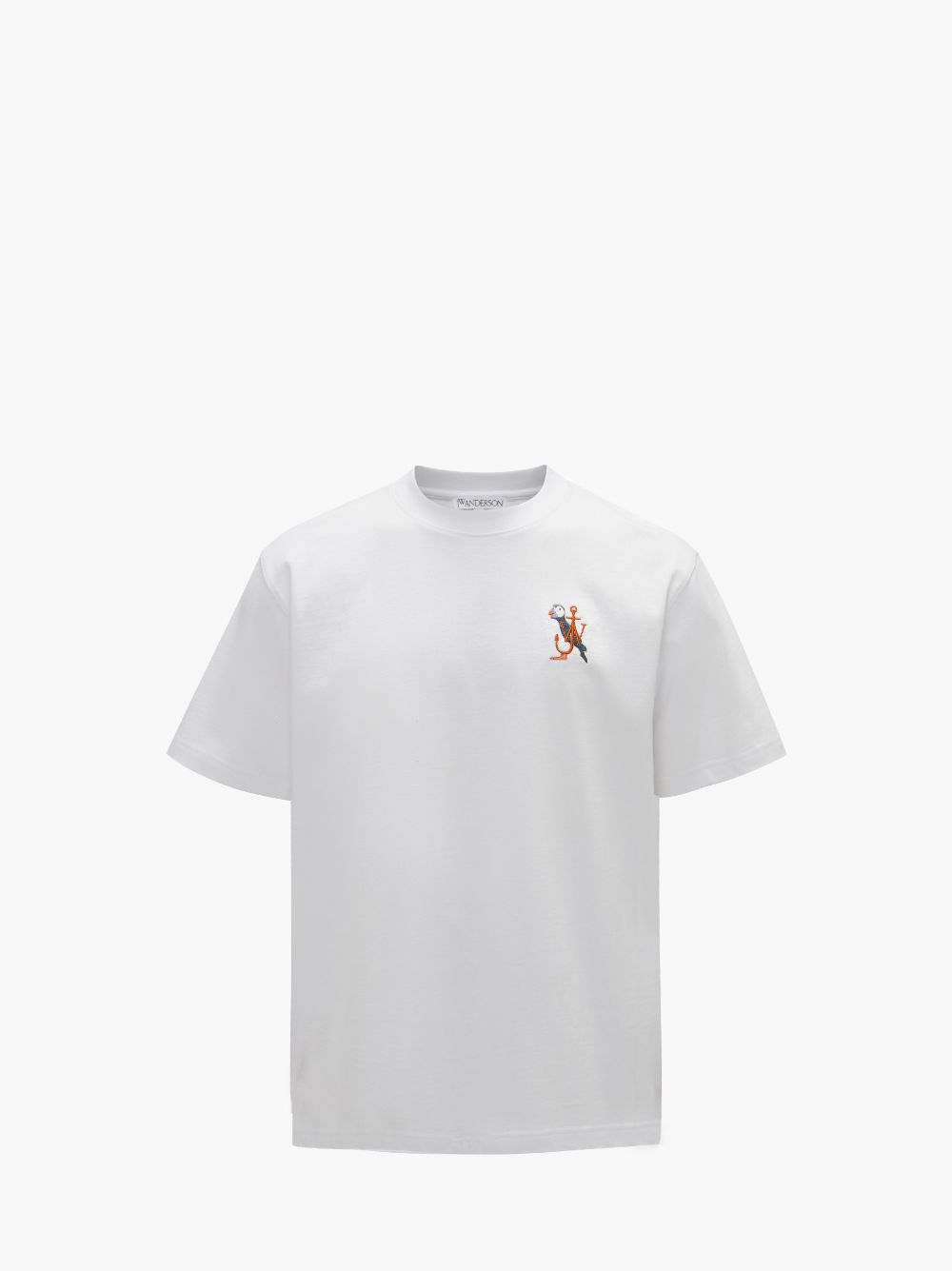 T-SHIRT WITH PUFFIN EMBROIDERY in white | JW Anderson US