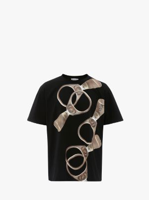 紙タグ付き】JW ANDERSON メンズ プリント Tシャツ ブラック - Tシャツ