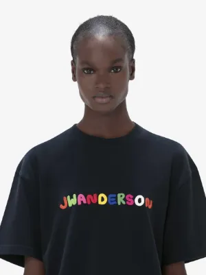 ロゴエンブロイダリー Tシャツ in ブルー | JW Anderson JP