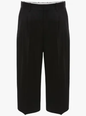 black tailored cropped trousers