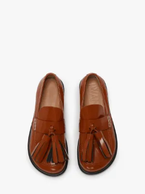 Asos design maxfield leather fringed loafers online