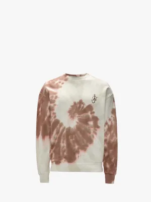 TIE DYE SWEATSHIRT WITH CAT PRINT in brown JW Anderson AE