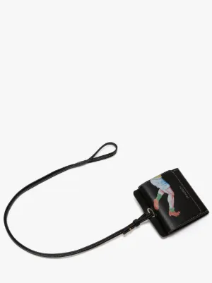 TRIFOLD WALLET WITH STRAP in black | JW Anderson