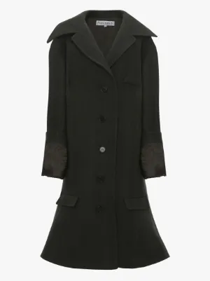 TURN-UP CUFF OVERSIZED COAT in green | JW Anderson US