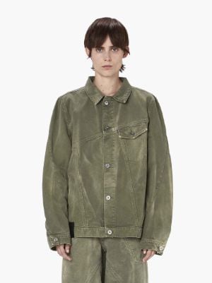 TWISTED DENIM JACKET in green | JW Anderson US