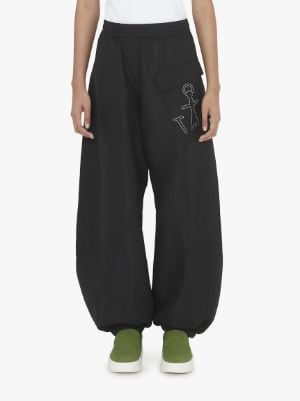 Black Anchor Jogger Pants