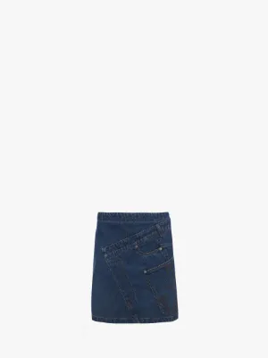 TWISTED MINI DENIM SKIRT in blue | JW Anderson