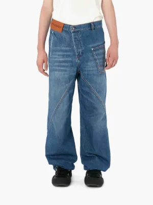 TWISTED WORKWEAR DENIM JEANS in blue | JW Anderson NZ