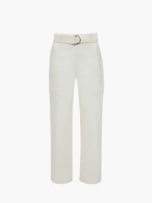 WIDE LEG CARGO TROUSERS in white | JW Anderson GR