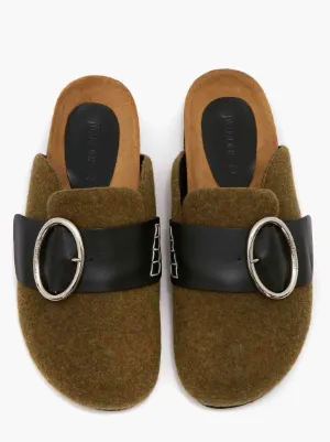 WOMEN S FELT BUCKLE LOAFER MULES in brown JW Anderson IN