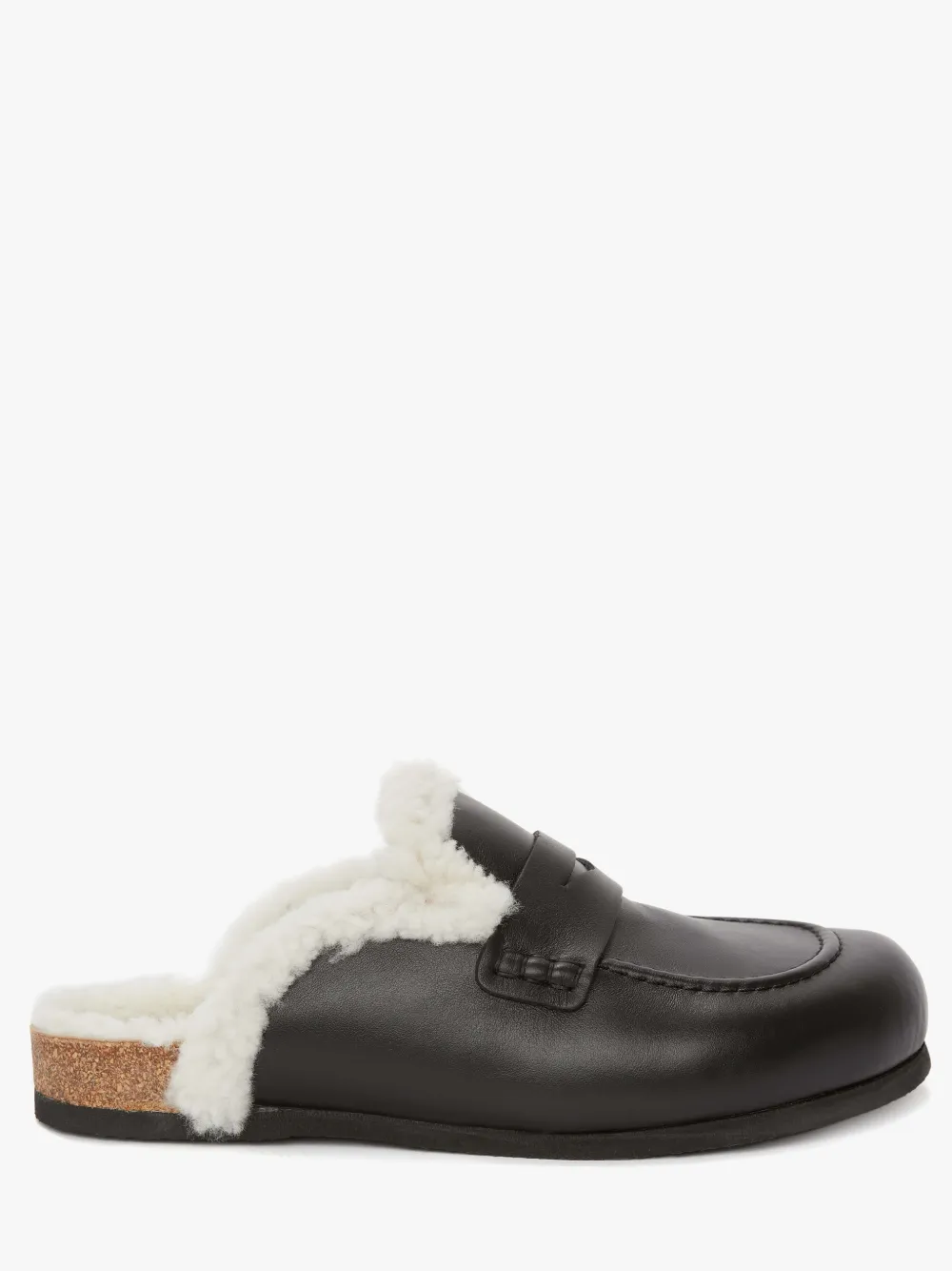 WOMEN'S SHEARLING LOAFER MULES in black JW Anderson