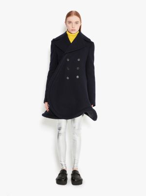 WOOL BUMPER-TUBE PEACOAT in blue | JW Anderson