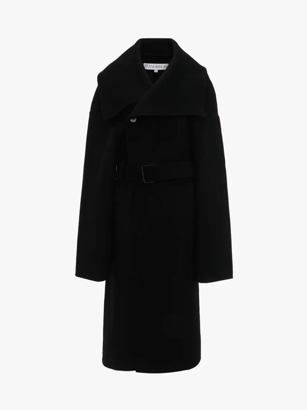 Black long wrap coat best sale