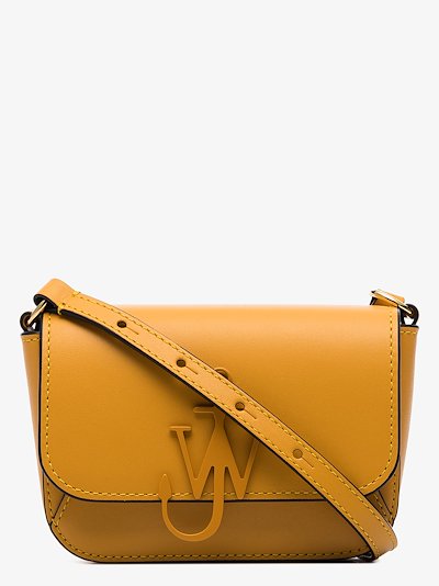 Jw Anderson Yellow Anchor Logo Leather Shoulder Bag Browns