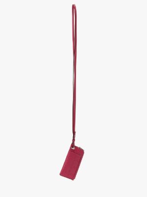 JW Anderson neck-strap Leather Cardholder - Red