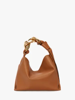 スモール チェーン ホーボー レザーショルダーバッグ in ブラウン | JW  