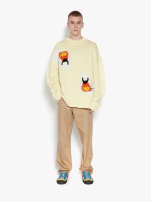 国内即発送】 JW Anderson M 白 A-STUDIO ニット 白 インターシャ