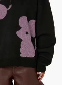 マウスモチーフ ニットパーカー in ブラック | JW Anderson JP