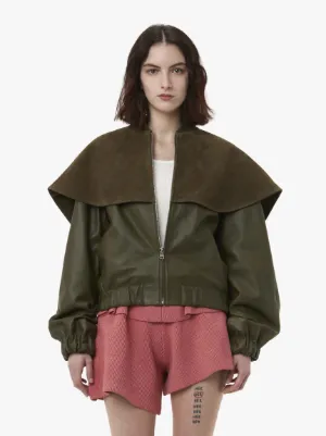 カーブヘム オーバーサイズ ボンバージャケット in ブルー | JW Anderson JP