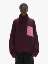 パッチポケット タートルネック セーター in パープル | JW Anderson JP