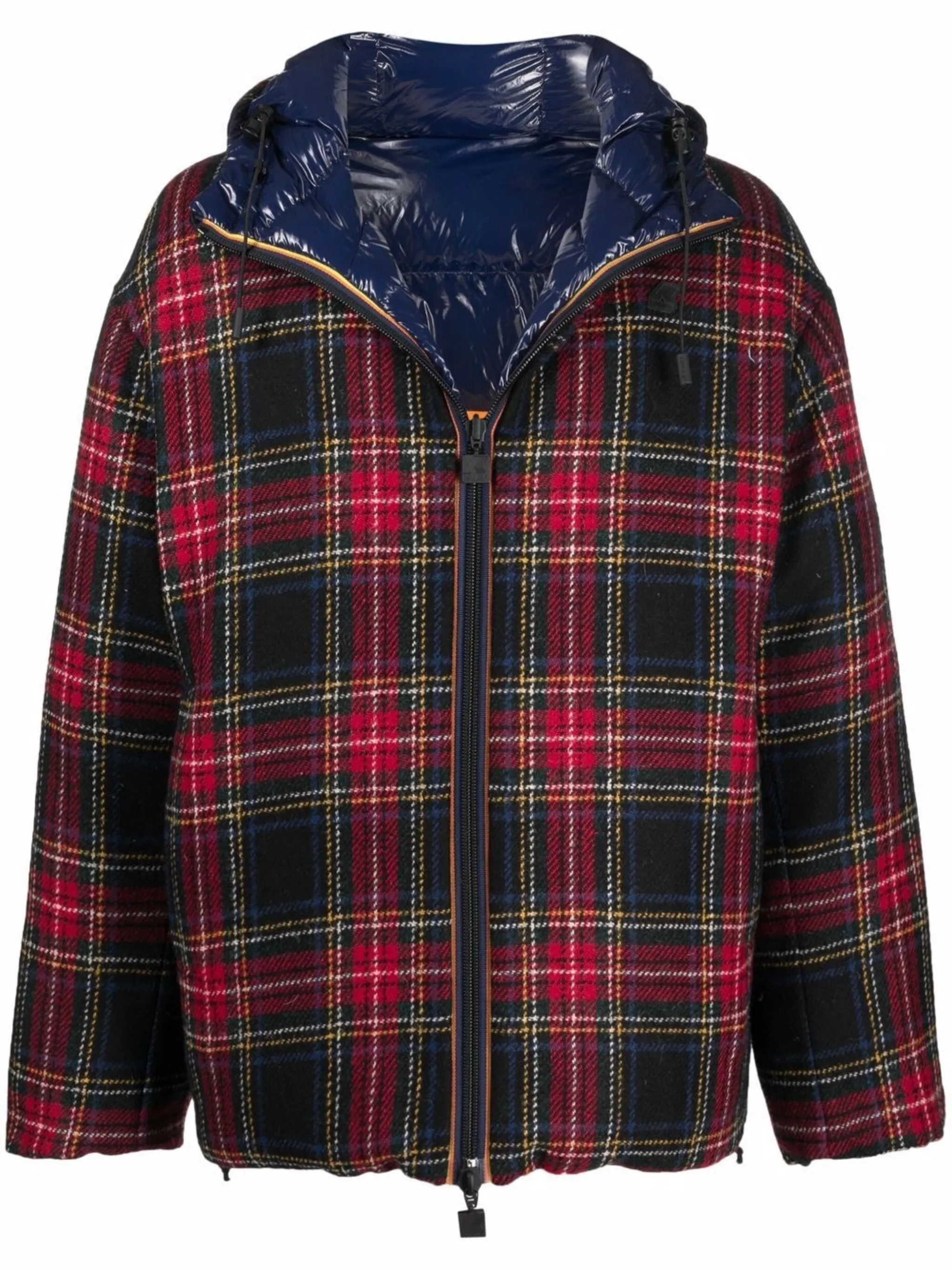 K-Way R&D tartan-print hooded coat | Eraldo.com FR