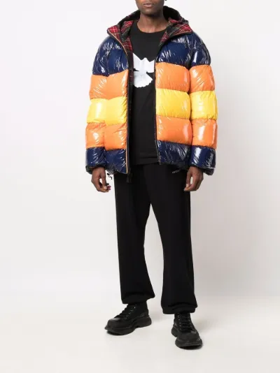 R&D.M.Co TARTANCHECK HOODED LONG BLOUSON