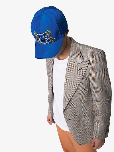 Kenzo Blue Tiger Logo Cap Browns Kenzo Blue Tiger Logo Cap Browns